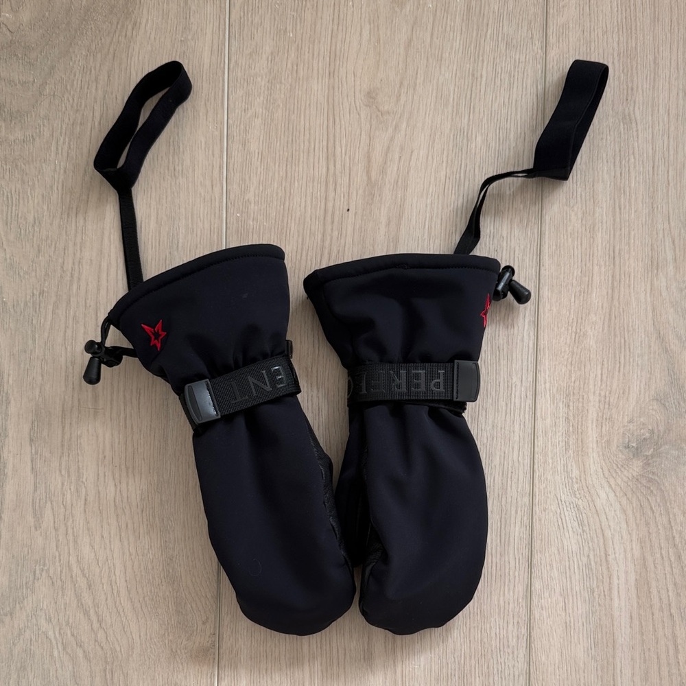 Perfect Moment Davos padded shell and leather mittens